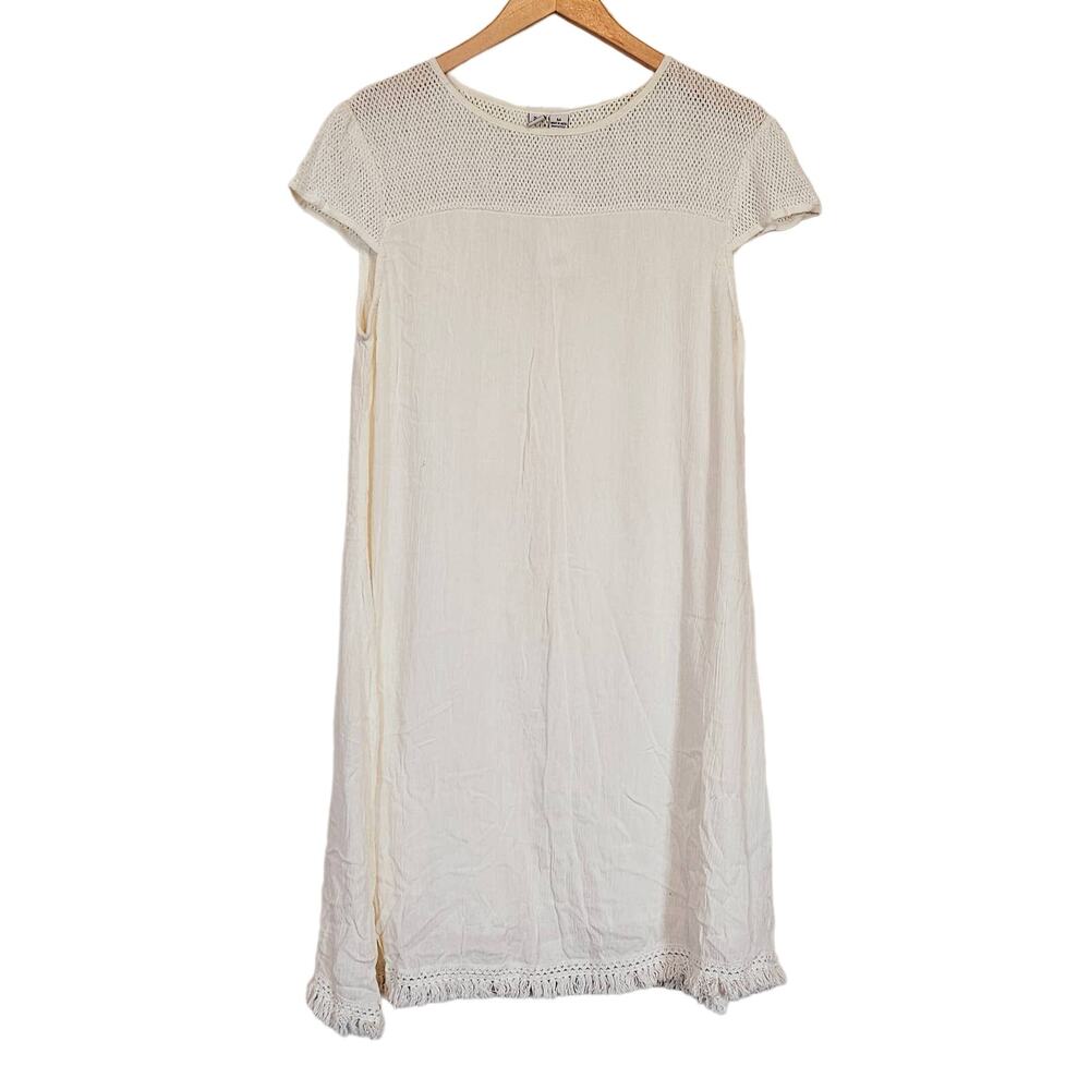 Beach By Exist Boho Chic Beige Shift Dress Size‎ Medium